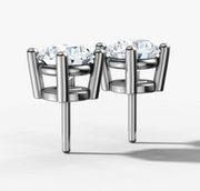 Four Claw Round Brilliant Cut Diamond Studs