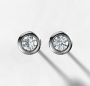 Bezel Set Diamond Stud Earrings | Jewelverra