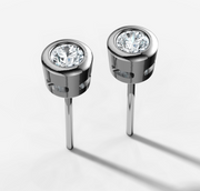 Bezel Set Diamond Stud Earrings | Jewelverra