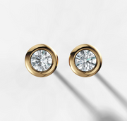 Bezel Set Diamond Stud Earrings | Jewelverra