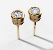 Bezel Set Diamond Stud Earrings | Jewelverra