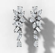 Fancy Shaped Diamond Drop Stud Earrings