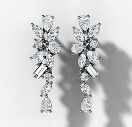 Fancy Shaped Diamond Drop Stud Earrings