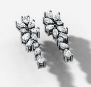 Fancy Shaped Diamond Drop Stud Earrings