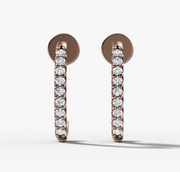 Petite Diamond Hoop Stud earrings