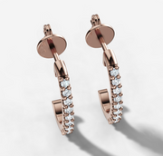 Petite Diamond Hoop Stud earrings