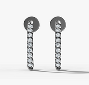 Petite Diamond Hoop Stud earrings