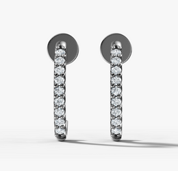 Petite Diamond Hoop Stud earrings