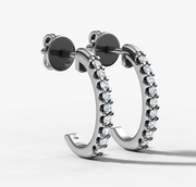 Petite Diamond Hoop Stud earrings