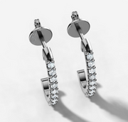 Petite Diamond Hoop Stud earrings