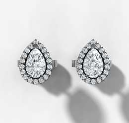 Pear Halo Stud Earrings | Jewelverra