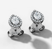Pear Halo Stud Earrings | Jewelverra