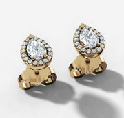 Pear Halo Stud Earrings | Jewelverra