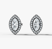 Marquise Halo Stud Earrings | Jewelverra