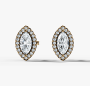 Marquise Halo Stud Earrings | Jewelverra