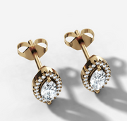 Marquise Halo Stud Earrings | Jewelverra