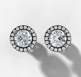 Round Diamond Halo Stud Earrings | Jewelverra