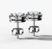 Round Diamond Halo Stud Earrings | Jewelverra