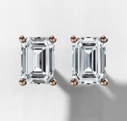 Emerald Diamond Stud Earrings | Jewelverra