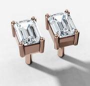 Emerald Diamond Stud Earrings | Jewelverra