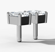 Four Prong Radiant Diamond Stud Earrings