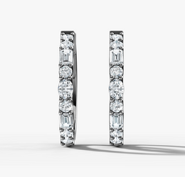 Fancy Diamond Hoop Earrings