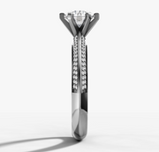 Round Pave Knife Edge Ring | Jewelverra