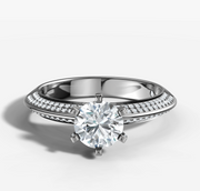 Round Pave Knife Edge Ring | Jewelverra