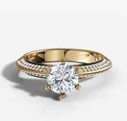 Round Pave Knife Edge Ring | Jewelverra