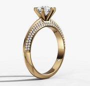 Round Pave Knife Edge Ring | Jewelverra