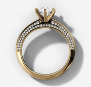 Round Pave Knife Edge Ring | Jewelverra