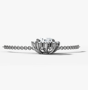 Oval Star Set Diamond Halo Necklace | Jewelverra