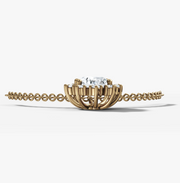 Oval Star Set Diamond Halo Necklace | Jewelverra