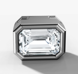 Bezel Set Emerald Diamond Necklace