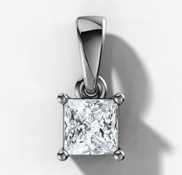 Prong Set Princess Diamond Necklace