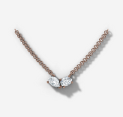 Oval Diamond Floating Necklace | Jewelverra