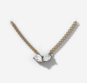 Oval Diamond Floating Necklace | Jewelverra