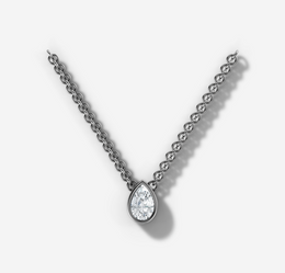 Bezel Set Pear Diamond Necklace