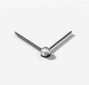 Bezel Set Pear Diamond Necklace