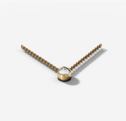 Bezel Set Pear Diamond Necklace