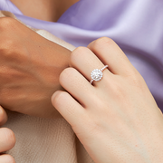 White Gold Halo Engagement Ring – Classic Round Lab Diamond | JewelVerra