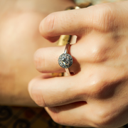 Elegant Halo Diamond Ring for Women – Silver-Tone Band | JewelVerra