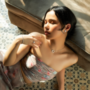 White Gold Diamond Earrings for Women – Fan Shape Studs with Sparkling Stones | JewelVerra