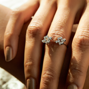 Geometric Open Diamond Ring in White Gold – Minimal Modern Statement | JewelVerra