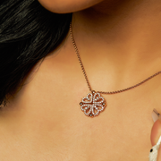 Floral Diamond Pendant Necklace in Rose Gold – Delicate Everyday Jewelry | JewelVerra