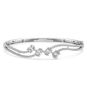 Double Row Diamond Bangle in Gold – Elegant Oval Cut Bracelet for Women | JewelVerra