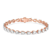 Pear-Cut Diamond Tennis Bracelet in Yellow Gold – Elegant Tear Drop Link Design | JewelVerra
