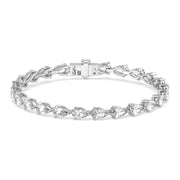 Pear-Cut Diamond Tennis Bracelet in Yellow Gold – Elegant Tear Drop Link Design | JewelVerra