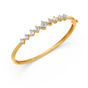 Baguette Diamond Bangle in Yellow Gold – Elegant & Stylish Bracelet | JewelVerra