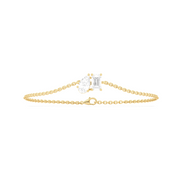 Two-Stone Diamond Bracelet in Yellow Gold | Pear & Emerald Cut | Elegant Minimal Jewelry – JewelVerra